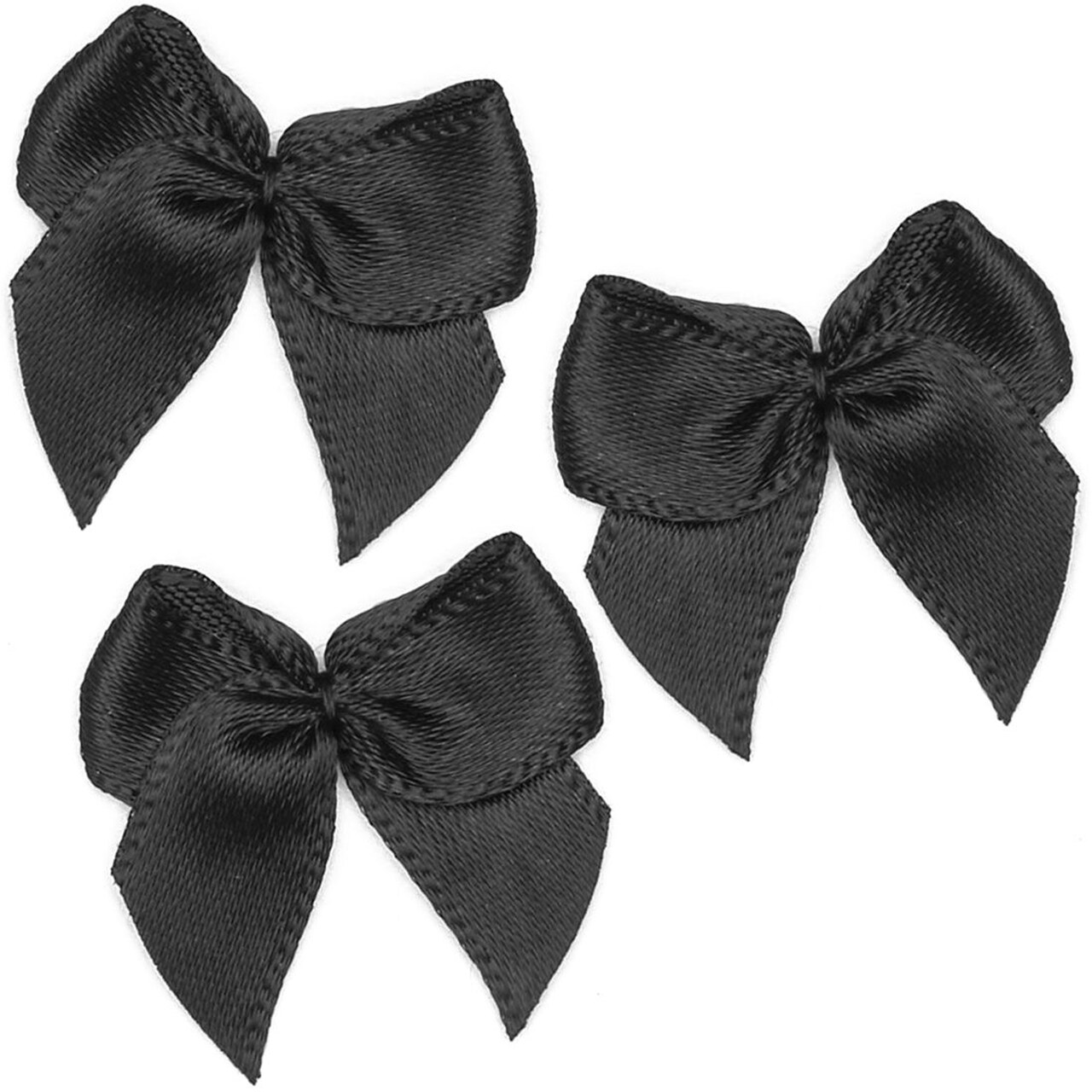 350 Pack Mini Satin Small Bows for Crafts, DIY Projects, Art Supplies, Gift Wrap, Scrapbooking, Black ( 1.5 in)